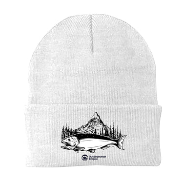 Fishing Mountain Embroidered Beanie